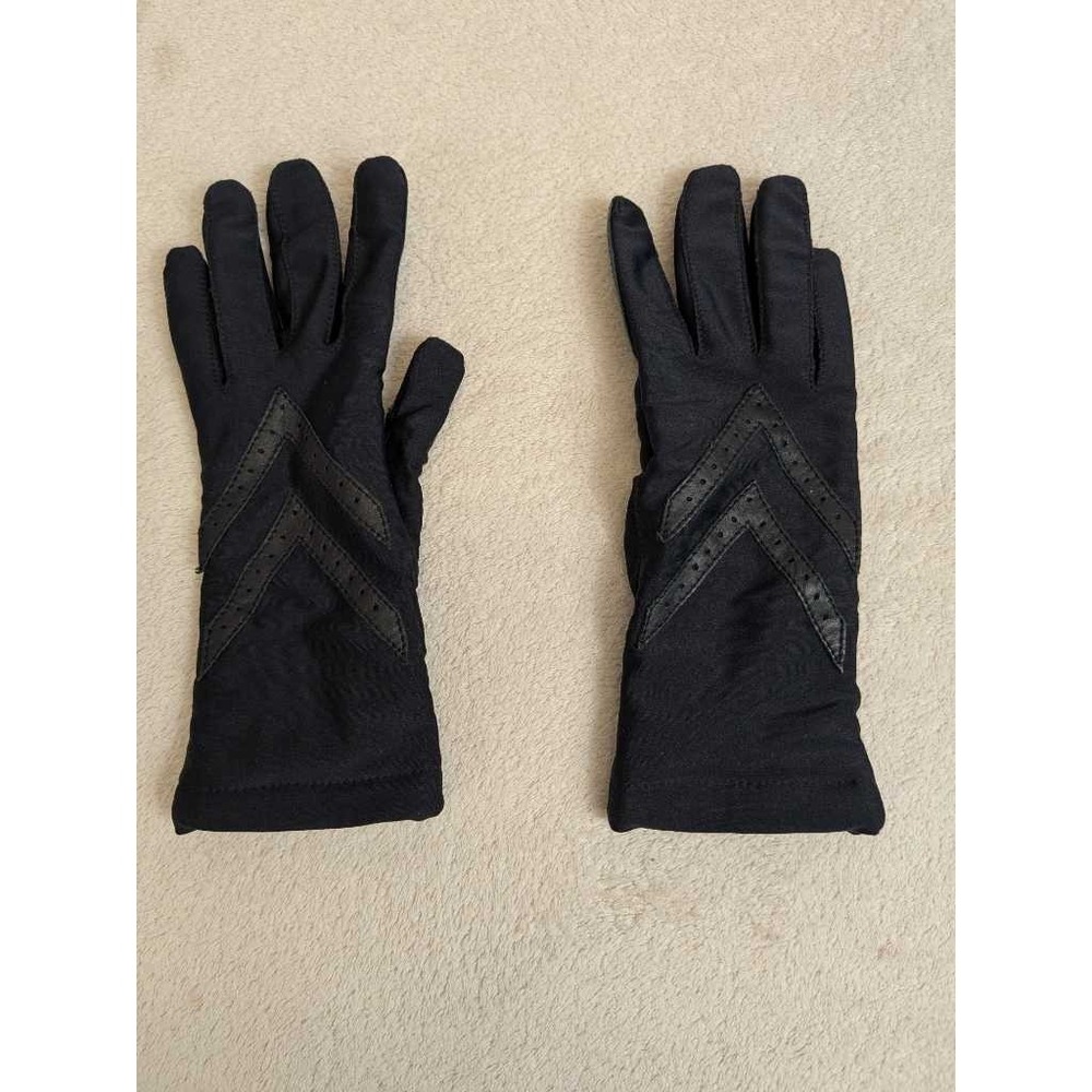Black Sheer Chevron Detail Gloves One Size One Size‎ Style 24813